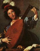 Bernardo Strozzi Lute Player oil painting reproduction